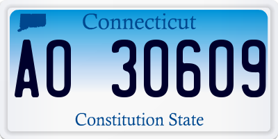 CT license plate AO30609
