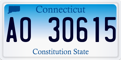 CT license plate AO30615