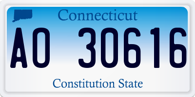 CT license plate AO30616