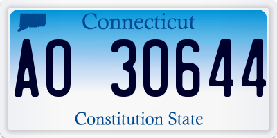 CT license plate AO30644