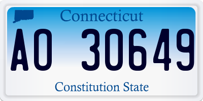 CT license plate AO30649