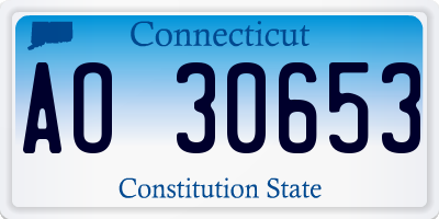 CT license plate AO30653