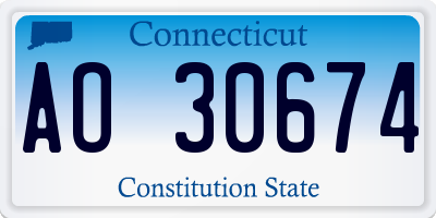 CT license plate AO30674