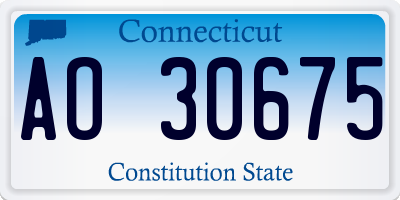 CT license plate AO30675