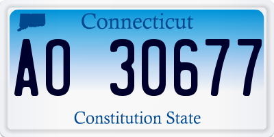 CT license plate AO30677