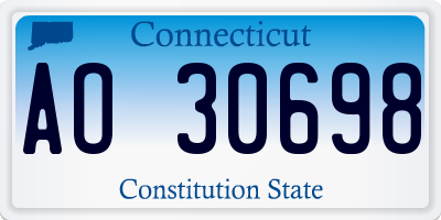 CT license plate AO30698