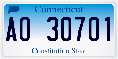 CT license plate AO30701