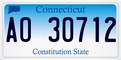 CT license plate AO30712