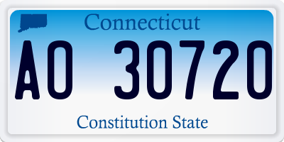 CT license plate AO30720