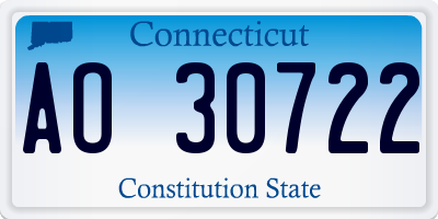 CT license plate AO30722