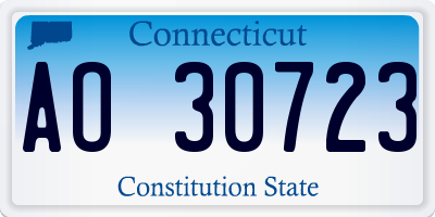 CT license plate AO30723