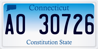 CT license plate AO30726