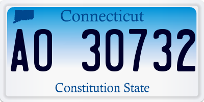 CT license plate AO30732