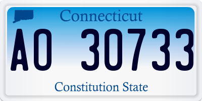 CT license plate AO30733