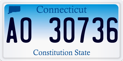 CT license plate AO30736