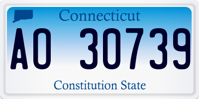 CT license plate AO30739