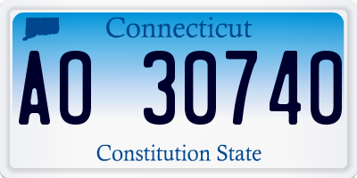 CT license plate AO30740
