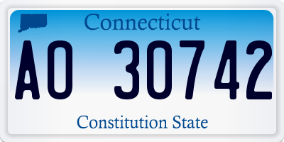 CT license plate AO30742
