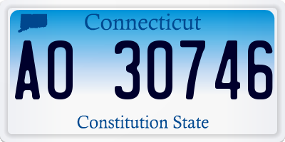 CT license plate AO30746