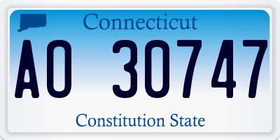 CT license plate AO30747