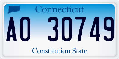 CT license plate AO30749