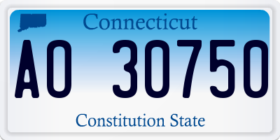 CT license plate AO30750