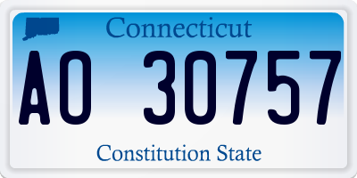 CT license plate AO30757