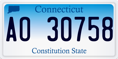 CT license plate AO30758