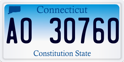 CT license plate AO30760