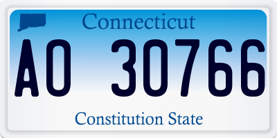 CT license plate AO30766