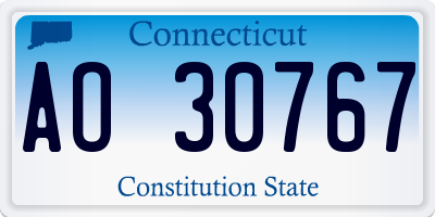 CT license plate AO30767