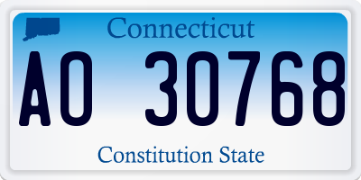 CT license plate AO30768