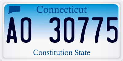 CT license plate AO30775