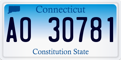 CT license plate AO30781