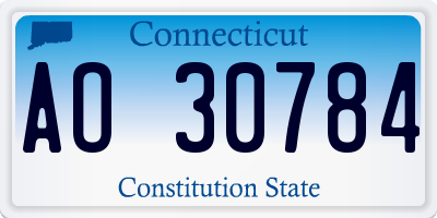CT license plate AO30784