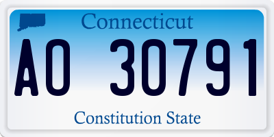 CT license plate AO30791