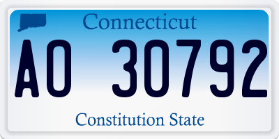 CT license plate AO30792