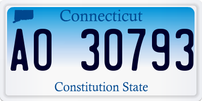 CT license plate AO30793