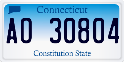 CT license plate AO30804