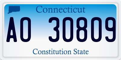 CT license plate AO30809