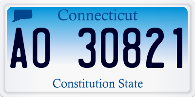 CT license plate AO30821