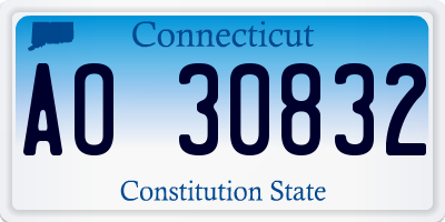 CT license plate AO30832