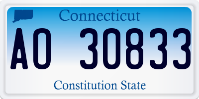 CT license plate AO30833
