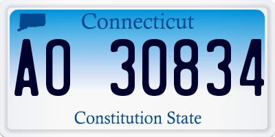 CT license plate AO30834