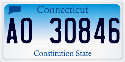 CT license plate AO30846