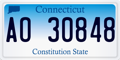CT license plate AO30848