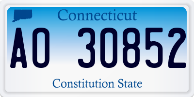 CT license plate AO30852