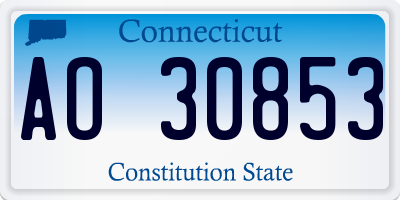 CT license plate AO30853