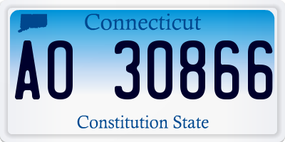 CT license plate AO30866