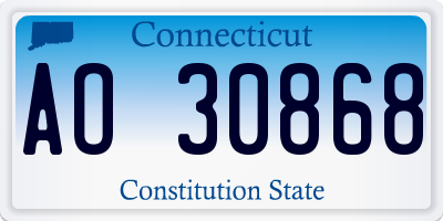 CT license plate AO30868